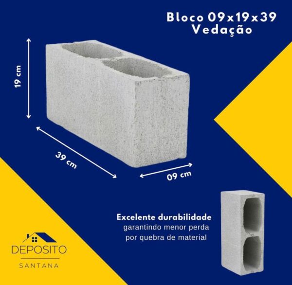 Bloco 09X19X39 vedação