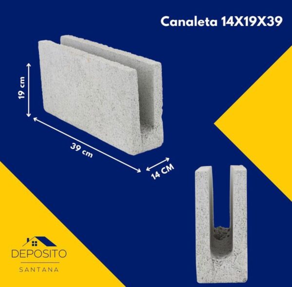 Bloco canaleta 14x19x39