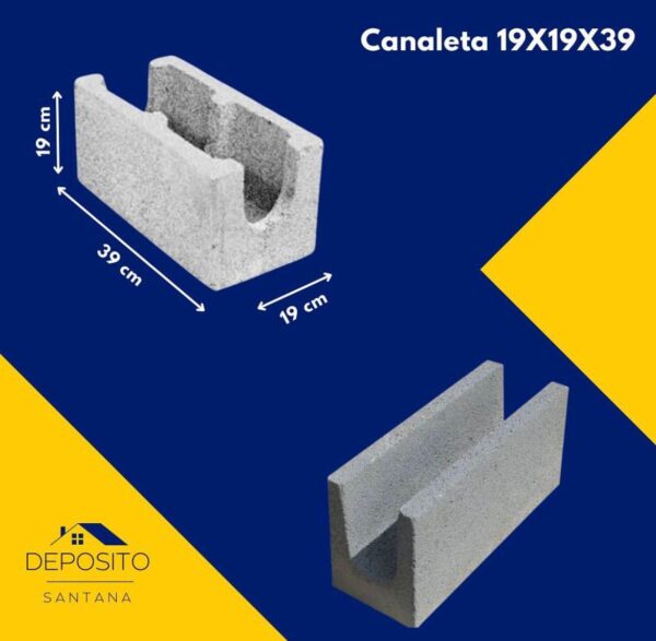 Bloco canaleta 19x19x39