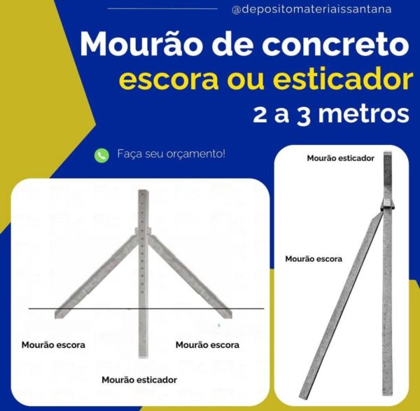 Mourão de concreto reto/curvado/escora/esticador - Image 2