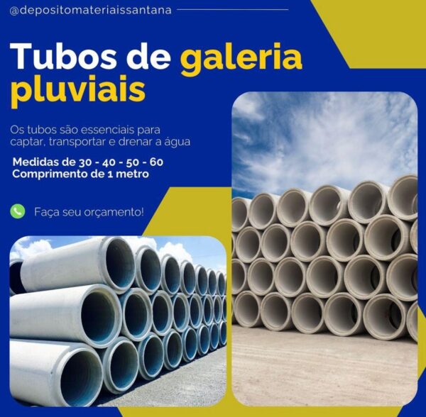 Tubos de galeria pluviais